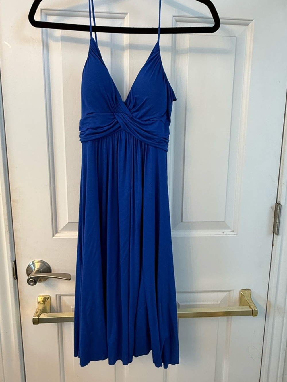 Dulce Carola Royal Blue Spaghetti Strap Midi Dress